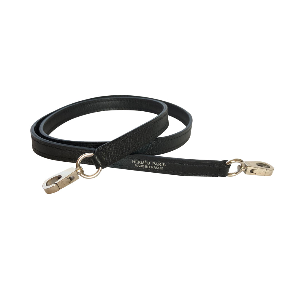 Hermes Black Epsom Kelly Belt With Palladium Hardware
