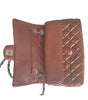 Chanel Medium Double Flap Bag Metallic Patent Leather Bronze pristine front flap