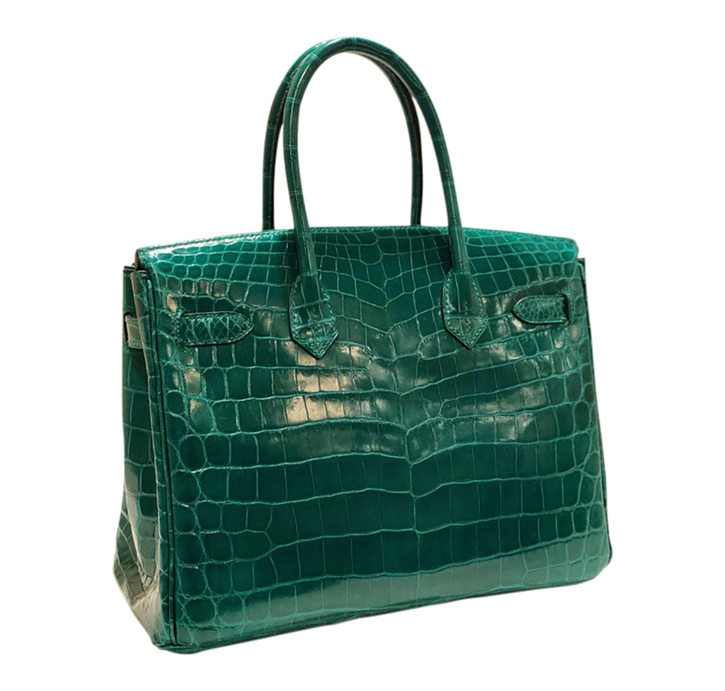 Genuine green Crocodile Leather Handbag, Alligator skin Women Shoulder Bag  24 | eBay
