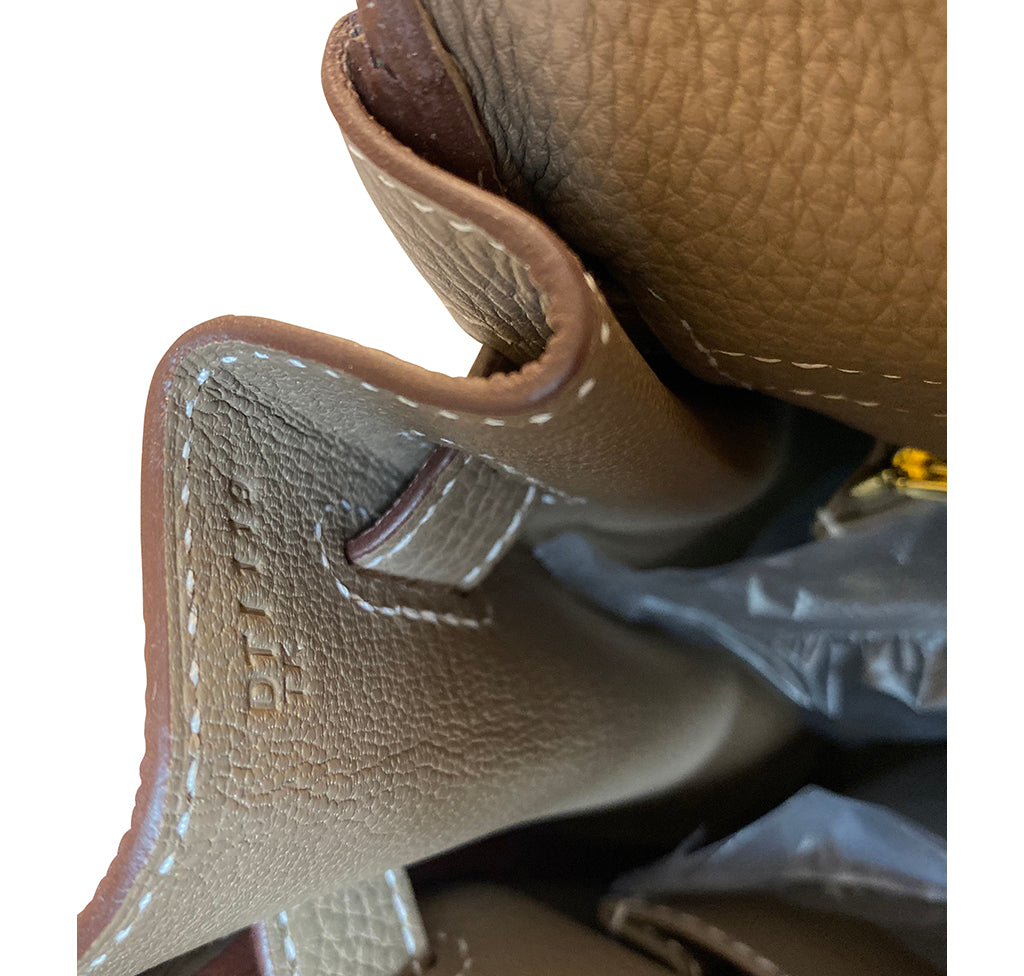 Kelly 35 leather handbag Hermès Yellow in Leather - 24629876