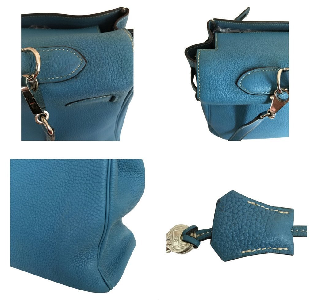 Hermes Togo Leather Blue Jean Kelly 35 PHW at 1stDibs