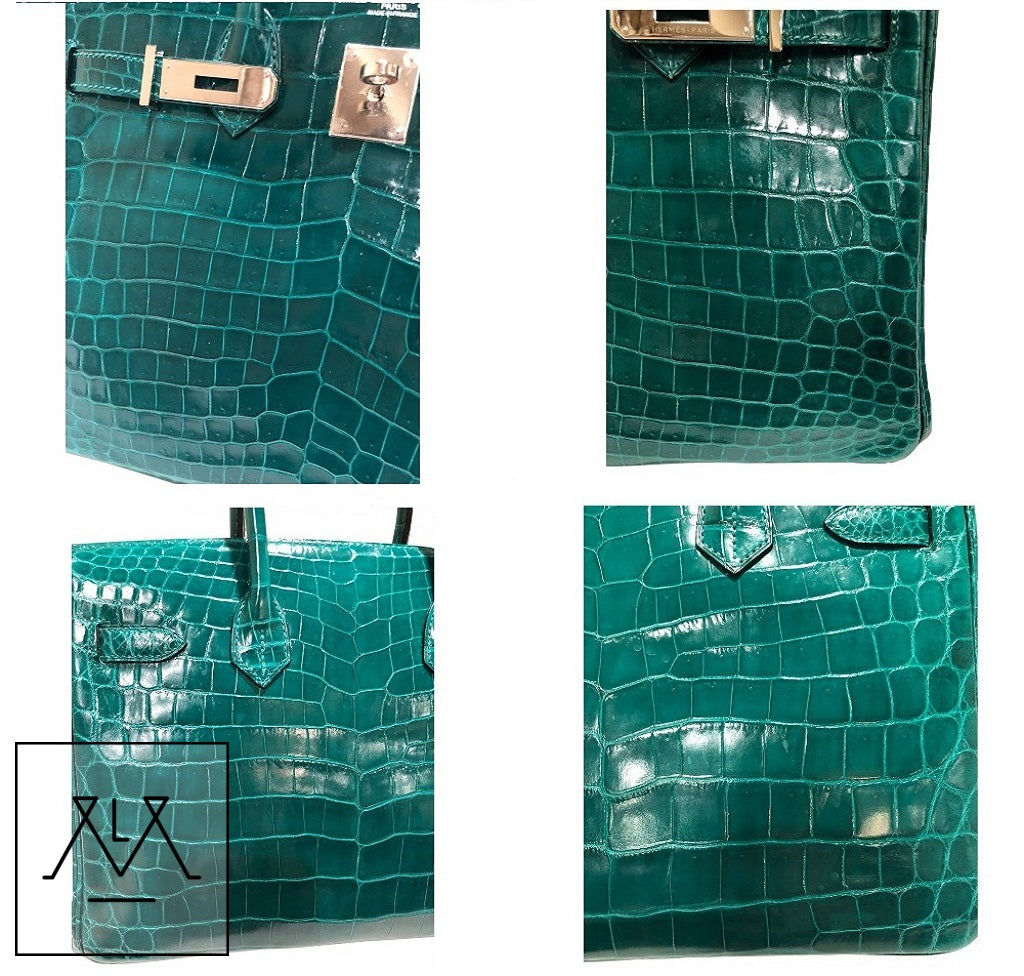 Hermès Birkin 30 Bag Emeraude Green Niloticus Crocodile PHW