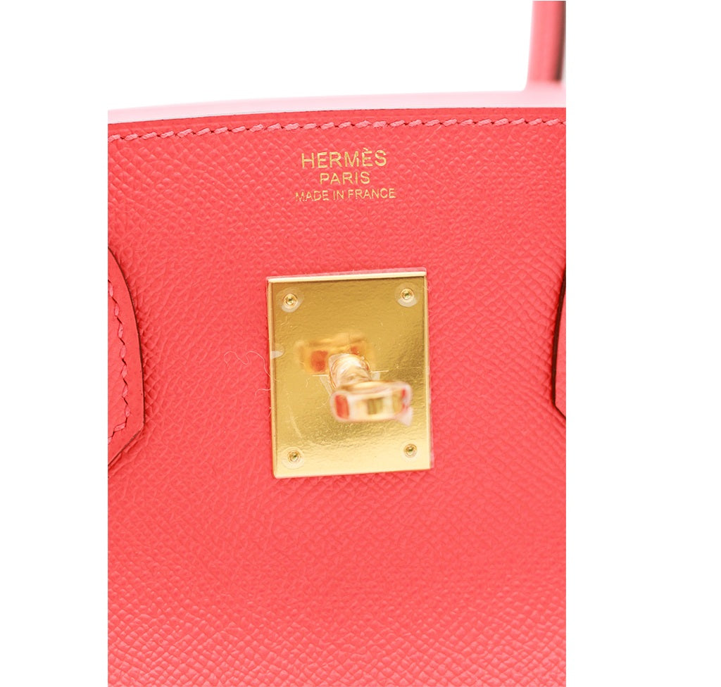 Hermès Birkin 30 In Rose Jaipur Togo With Palladium Hardware in Red