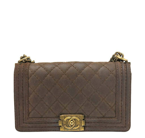Chanel Boy Flap Bag Brown - Quilted Leather