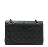 chanel classic double flap bag black used back