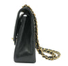 chanel classic double flap bag black used side