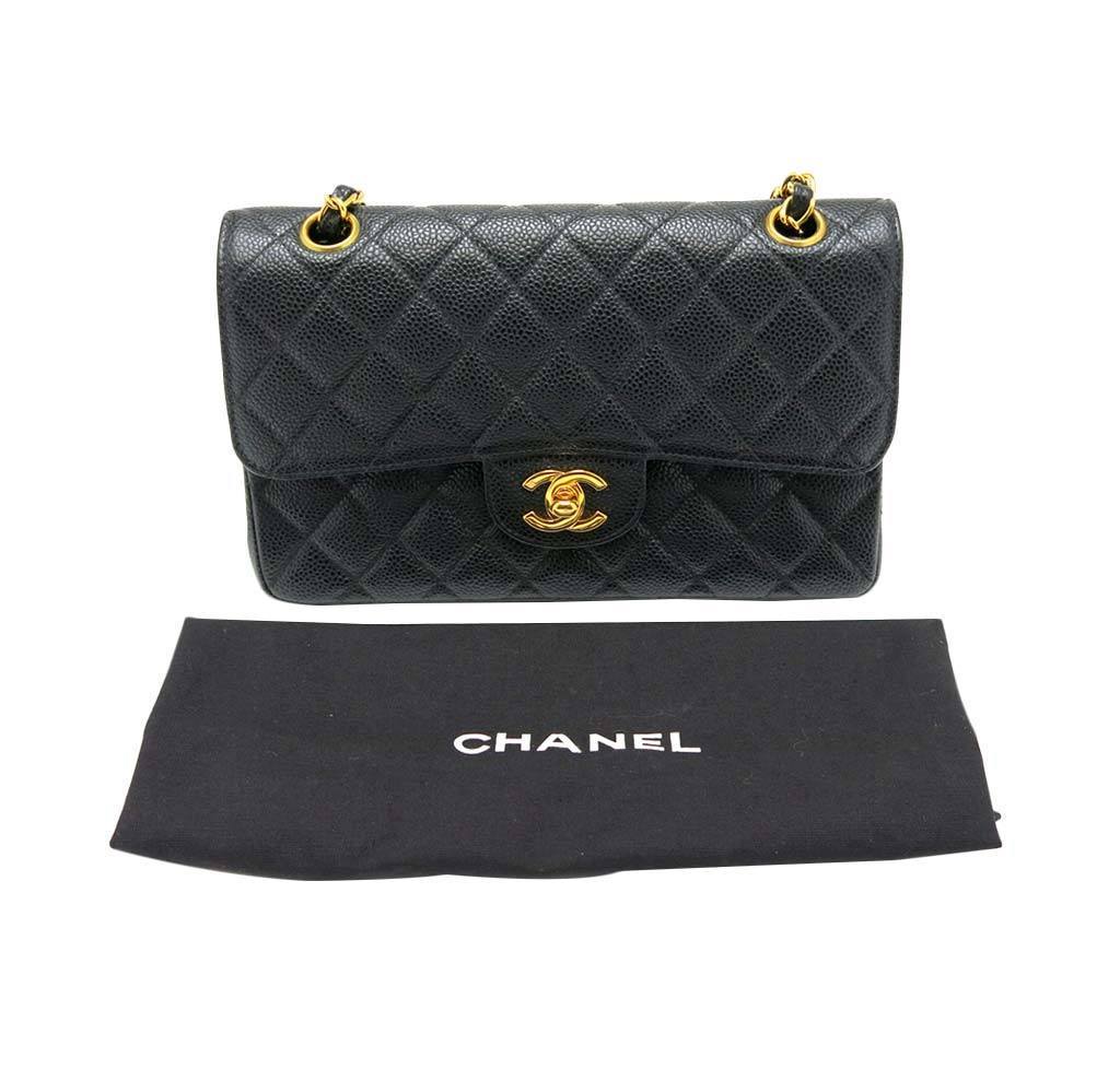 Chanel Classic Double Flap Bag Black - Caviar Leather