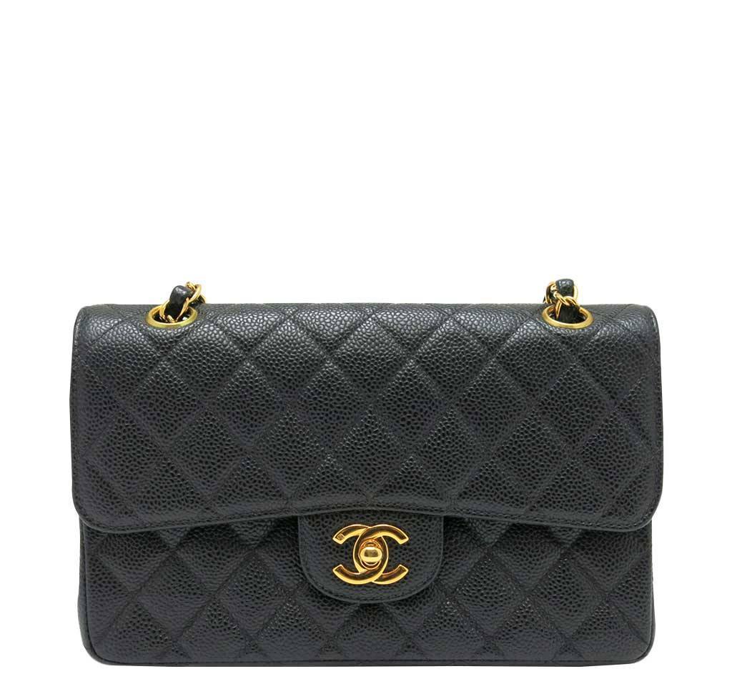 Authentic Chanel Maxi GHW Classic Double Flap Black Caviar Series