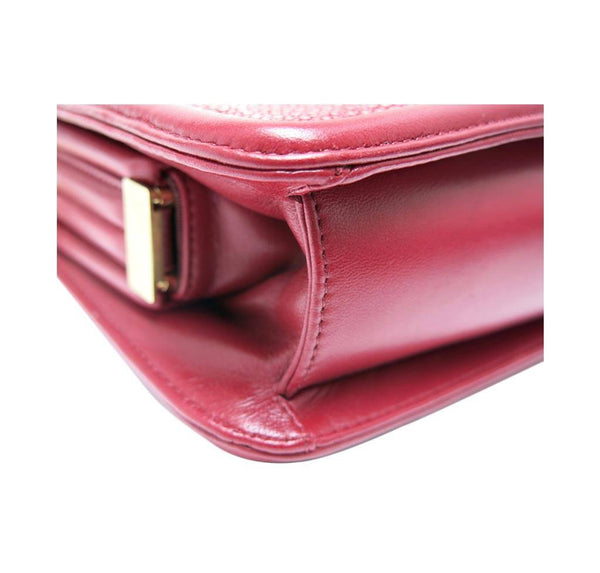 chanel stingray shoulder bag burgundy used corner