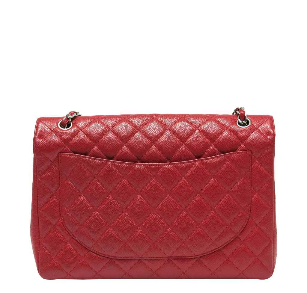 Chanel Single Flap Bag Red - Caviar Leather