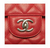 chanel single flap bad red used logo