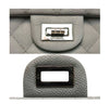chanel double flap bag light gray used engraving