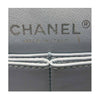 chanel double flap bag light gray used embossing