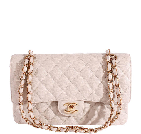 Chanel White Quilted Caviar Mini Rectangular Classic Single Flap