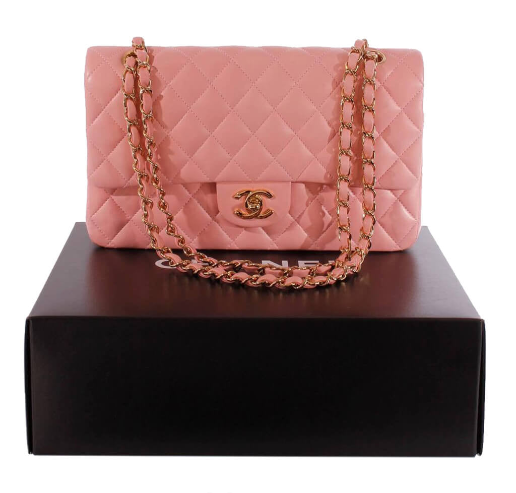 Chanel 2.55 Bag Pink Lambskin Leather - Gold Hardware