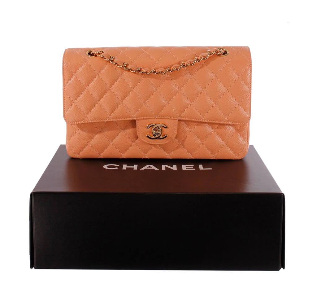 Chanel Mini Classic Flap Shoulder Bag 1115 in Grey Original Caviar