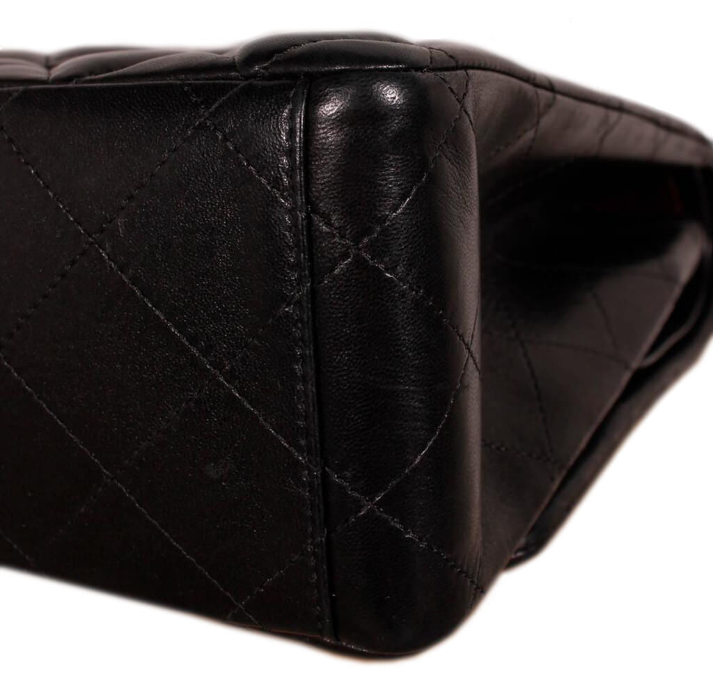 CHANEL Classic Jumbo XL Maxi 255 Flap bag Black Leather  vintage   Loubi Lou  Coco