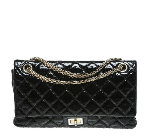 Chanel 2.55 Reissue Jumbo Flap Bag Black - Patent
