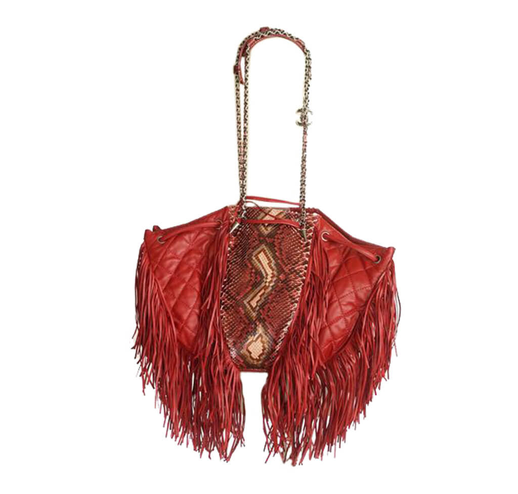 Timeless/classique python crossbody bag Chanel Red in Python - 38779612