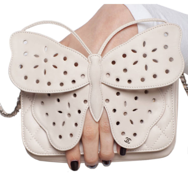 Chanel Mini Butterfly Bag Beige Lambskin