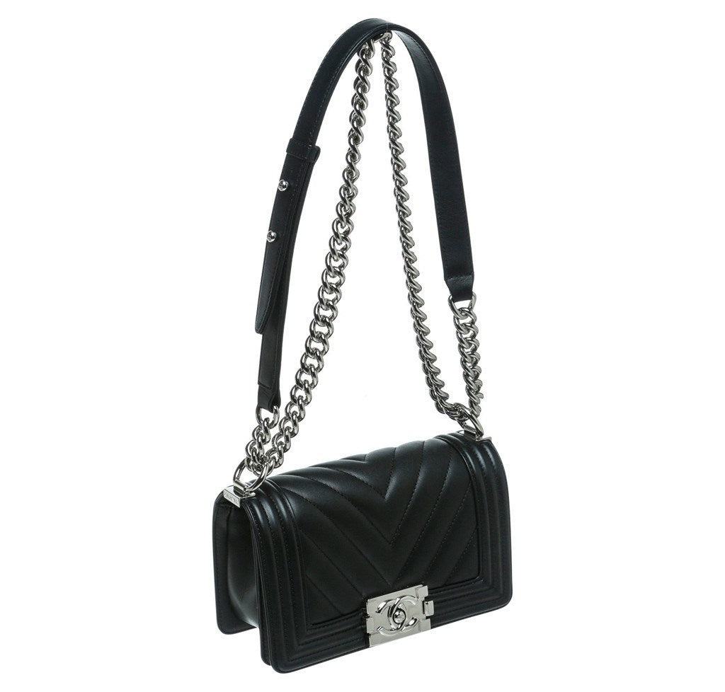 Chanel Mini Boy Chevron Bag Black