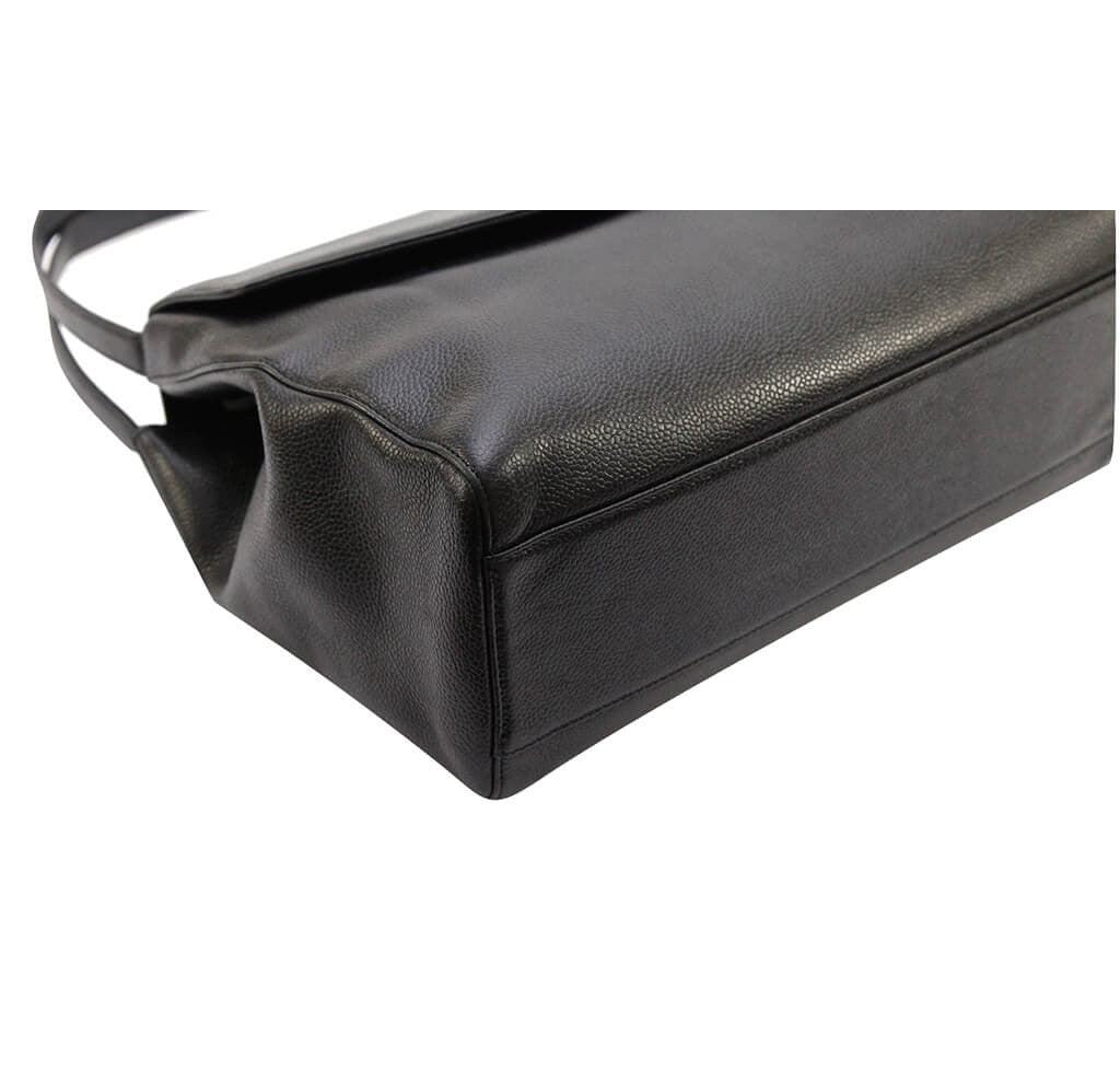 Chanel Flap Bag Black Caviar Leather - Gold Hardware