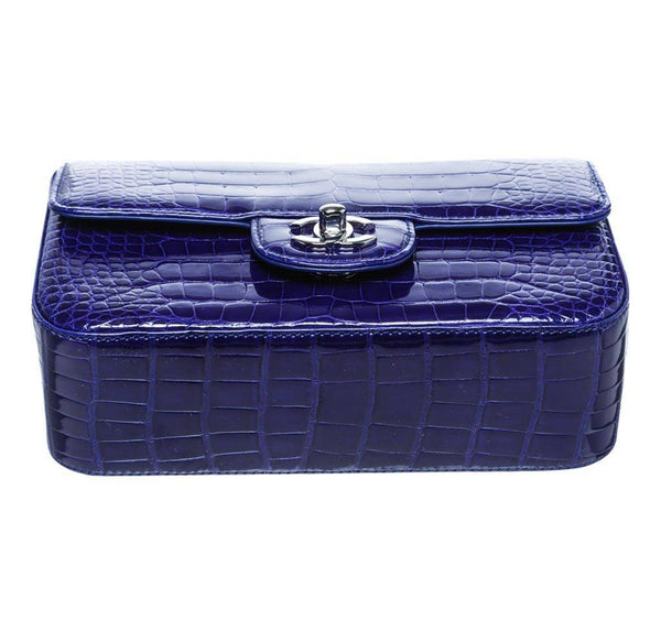 Chanel Mini Classic Shoulder Flap Bag Blue Used Bottom