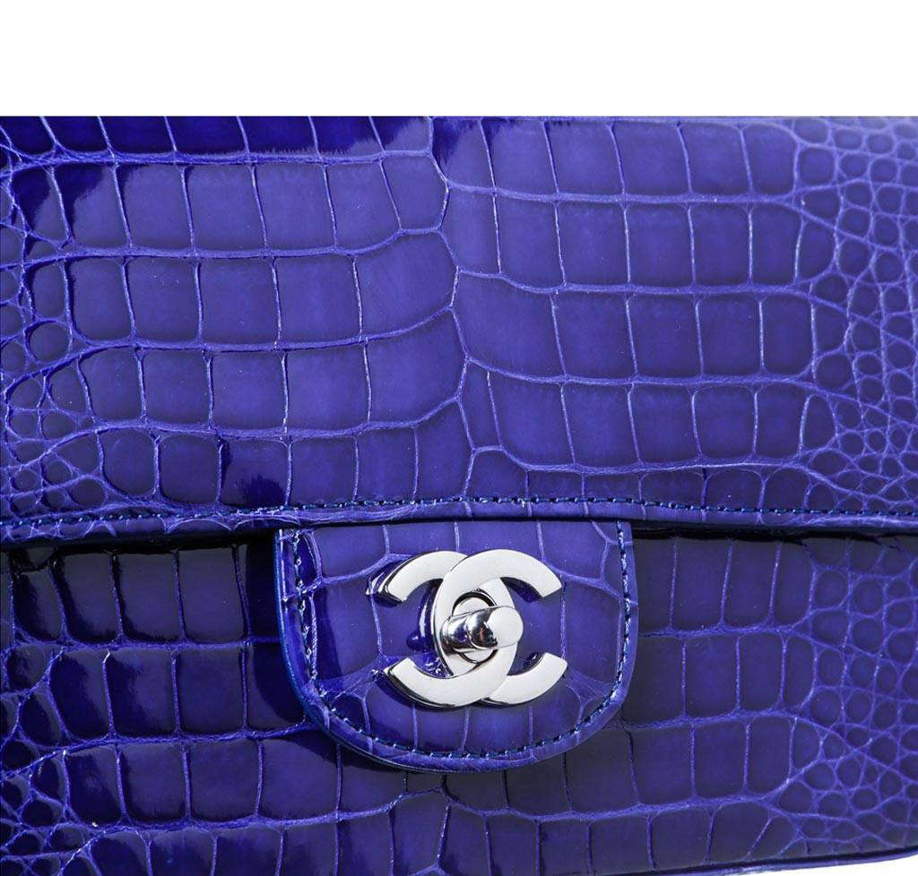 Chanel Mini Classic Flap Bag Alligator - Electric Blue