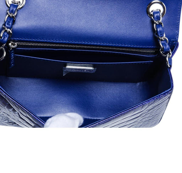 Chanel Mini Classic Shoulder Flap Bag Blue Used Inside