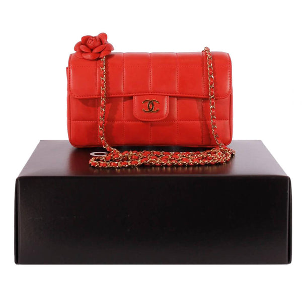 Chanel Mini Flap Camellia Bag Red