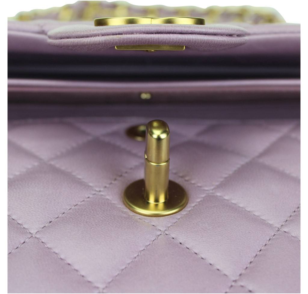 Chanel Light Purple Metallic Quilted Lambskin Leather Classic Jumbo Double  Flap Bag - Yoogi's Closet