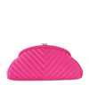 Chanel Chevron Clutch Bag Pink 