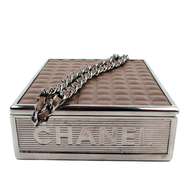 Chanel Cigarette Clutch Bag Brown Used Side