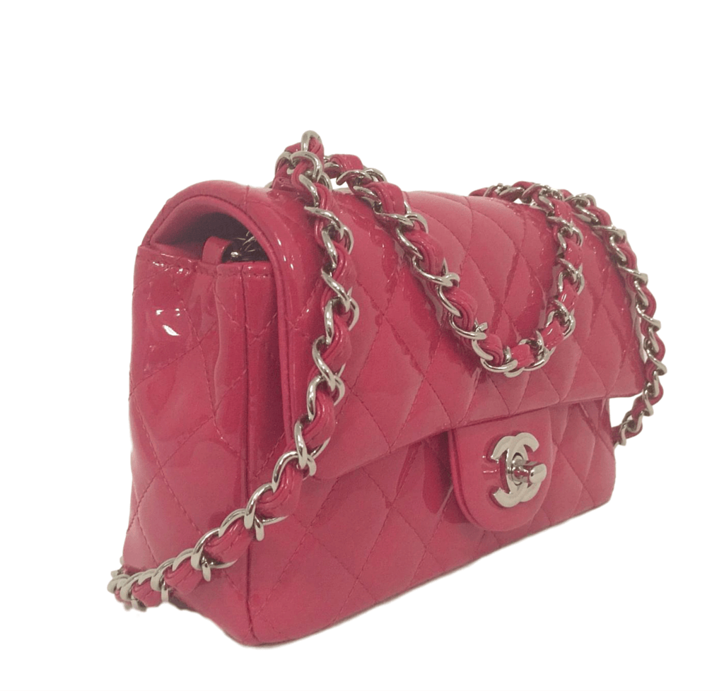 CHANEL Red Quilted Satin Vintage XL Rectangular Mini Flap Bag