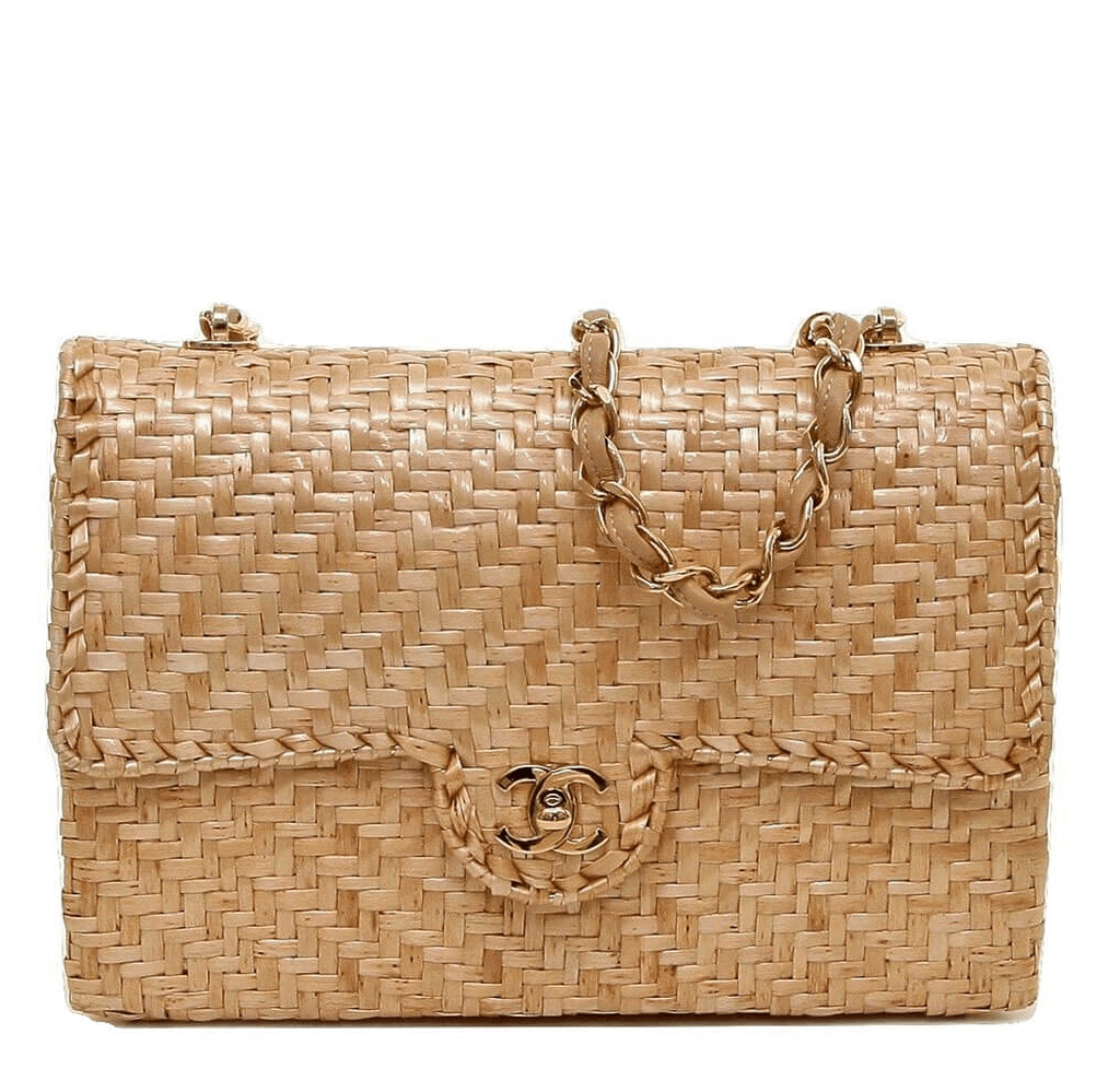 Chanel Classic Single Flap Rattan Wicker - GHW | Baghunter