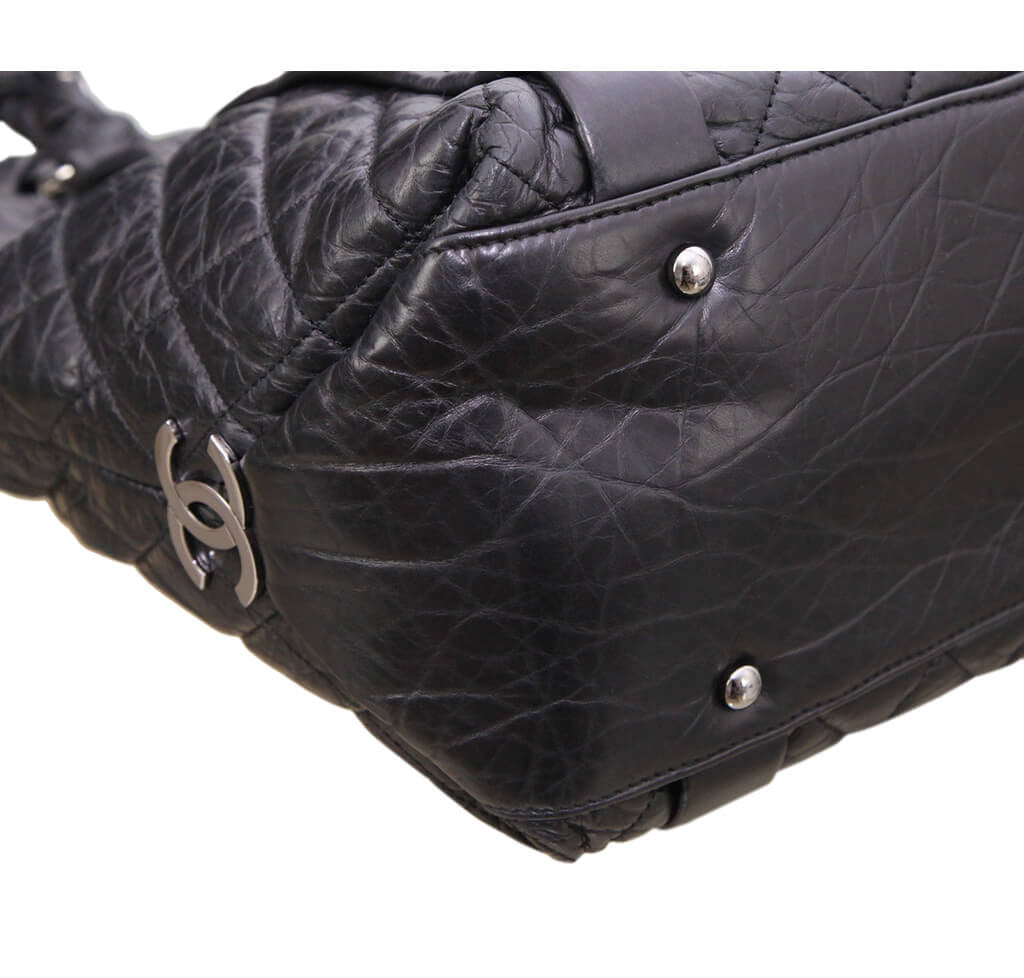 CHANEL Calfskin Quilted Large Gabrielle Shopping Tote Black 1215523