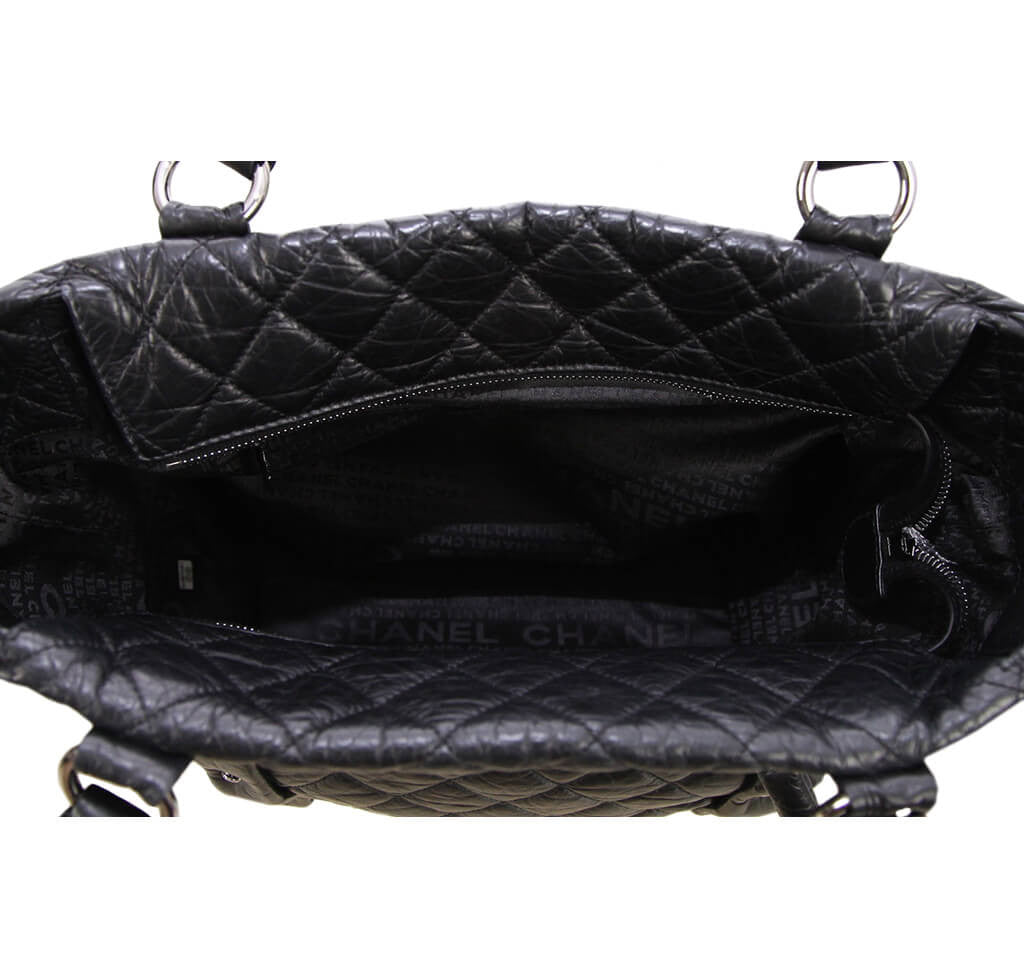 CHANEL Calfskin Quilted Large Gabrielle Shopping Tote Black 1215523