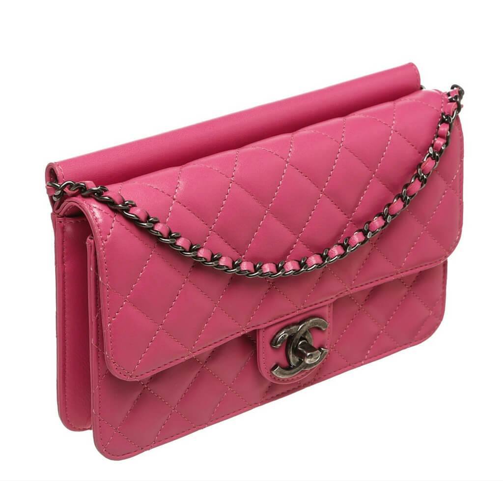 NWT 18S Chanel Pearly Pink Caviar Classic Quilted Rectangular Mini