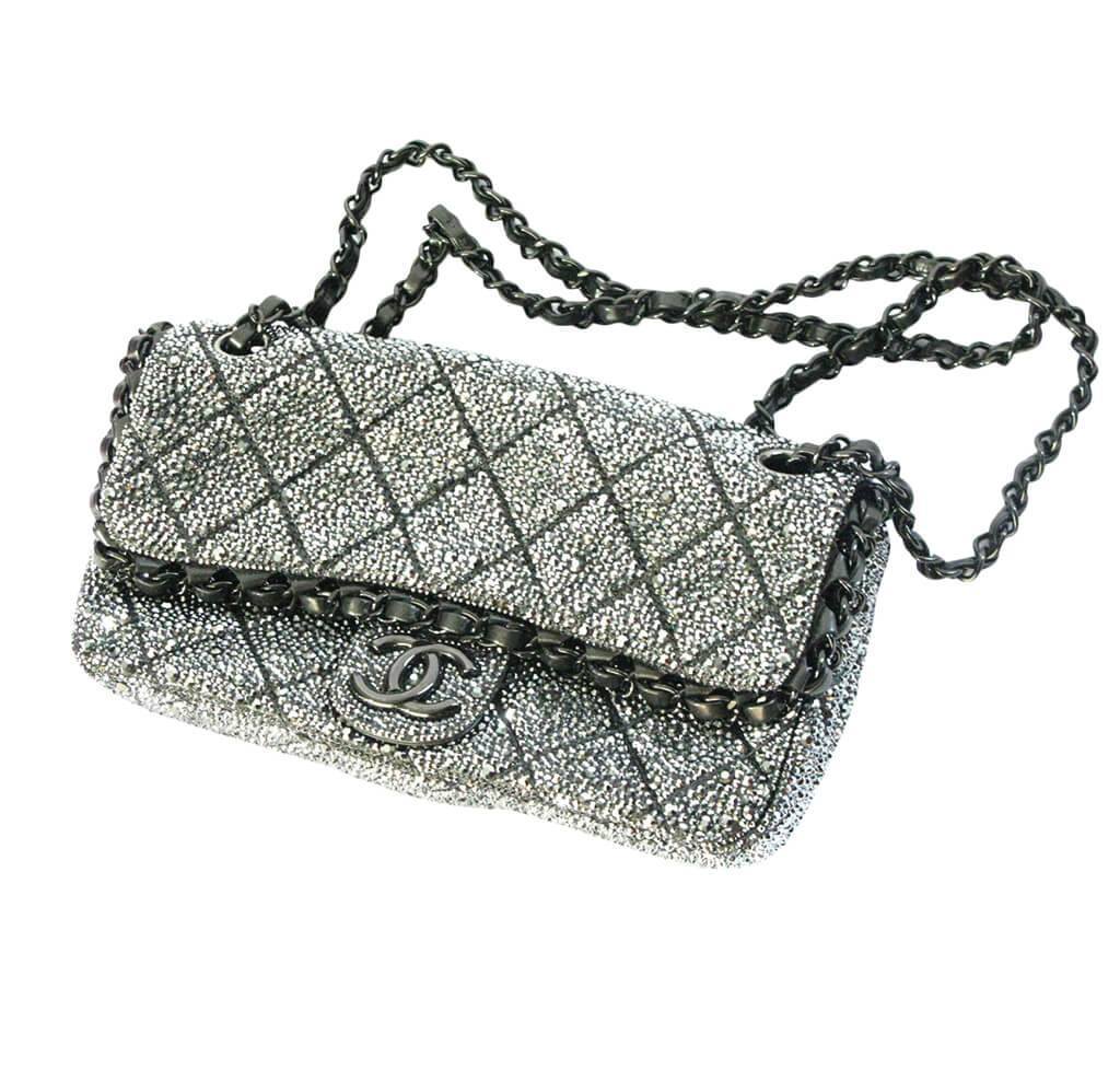 Chanel Bespoke Crystal Bag Silver Hardware