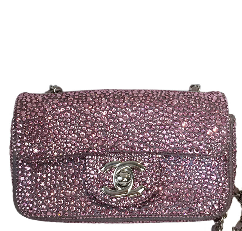 Chanel Mini Bag Pink Swarovski Crystals - One of a Kind