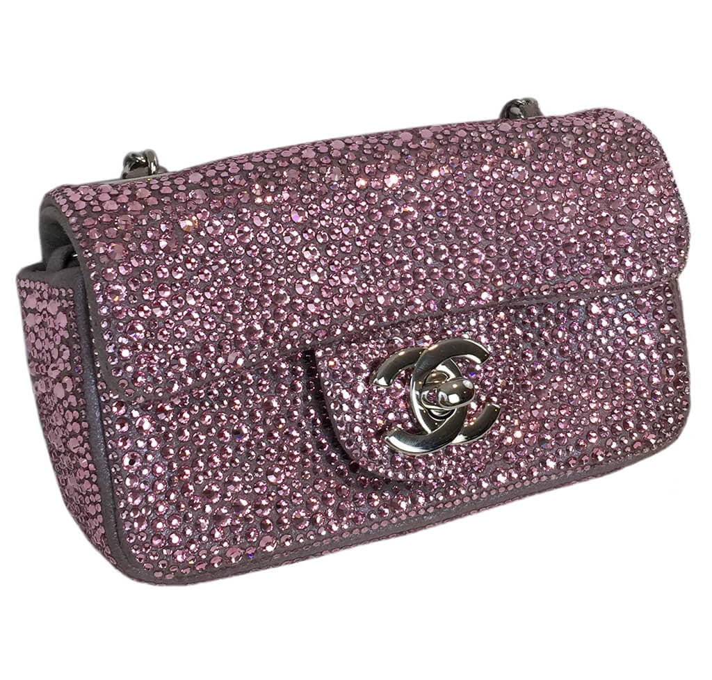 Chanel Mini Bag Pink Swarovski Crystals Limited Edition