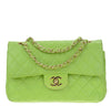Chanel Flap Bag Green Lambskin Gold 
