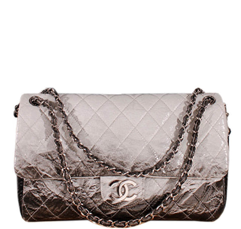 Chanel Jumbo Flap Bag Grey Black