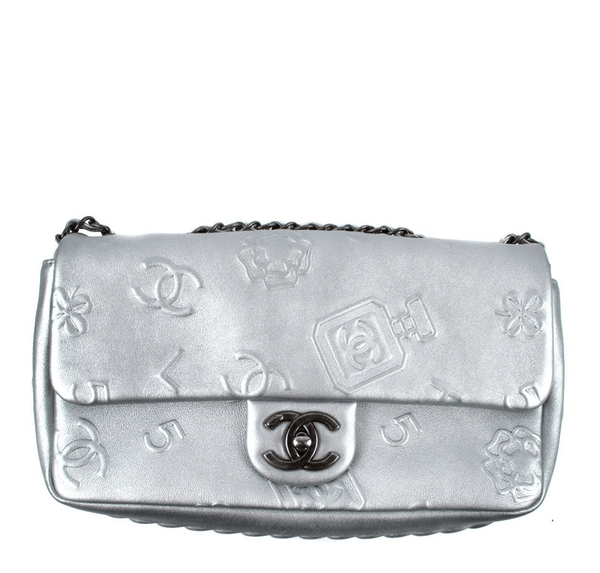 Chanel Shoulder Lucky Charms Bag Silver