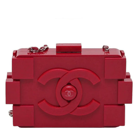 Authentic Chanel Plexiglass Lego Brick Clutch Bag, Luxury, Bags