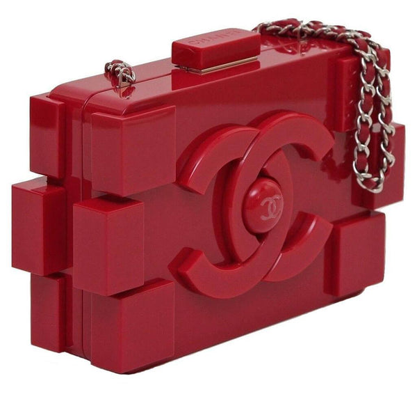 Chanel Lego Brick Red Used Side