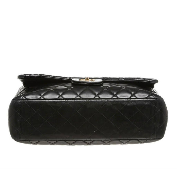 chanel maxi shoulder flap black used bottom