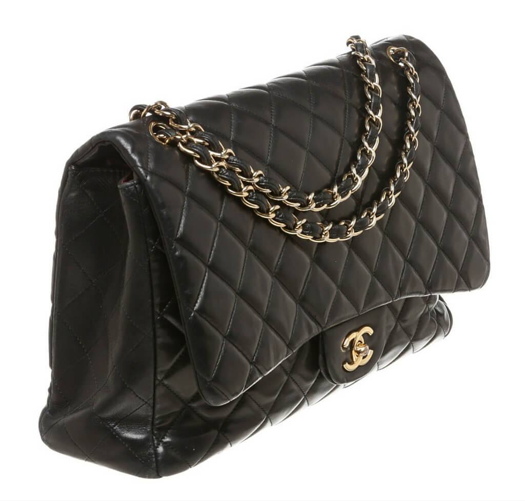 black patent chanel handbag