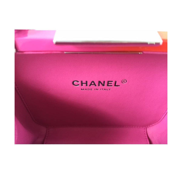 Chanel minaudiere ombre red pink new embossing