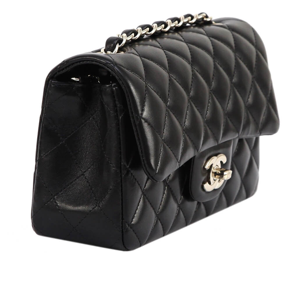 Chanel Mini Butterfly Bag Black Lambskin Leather - Silver Hardware
